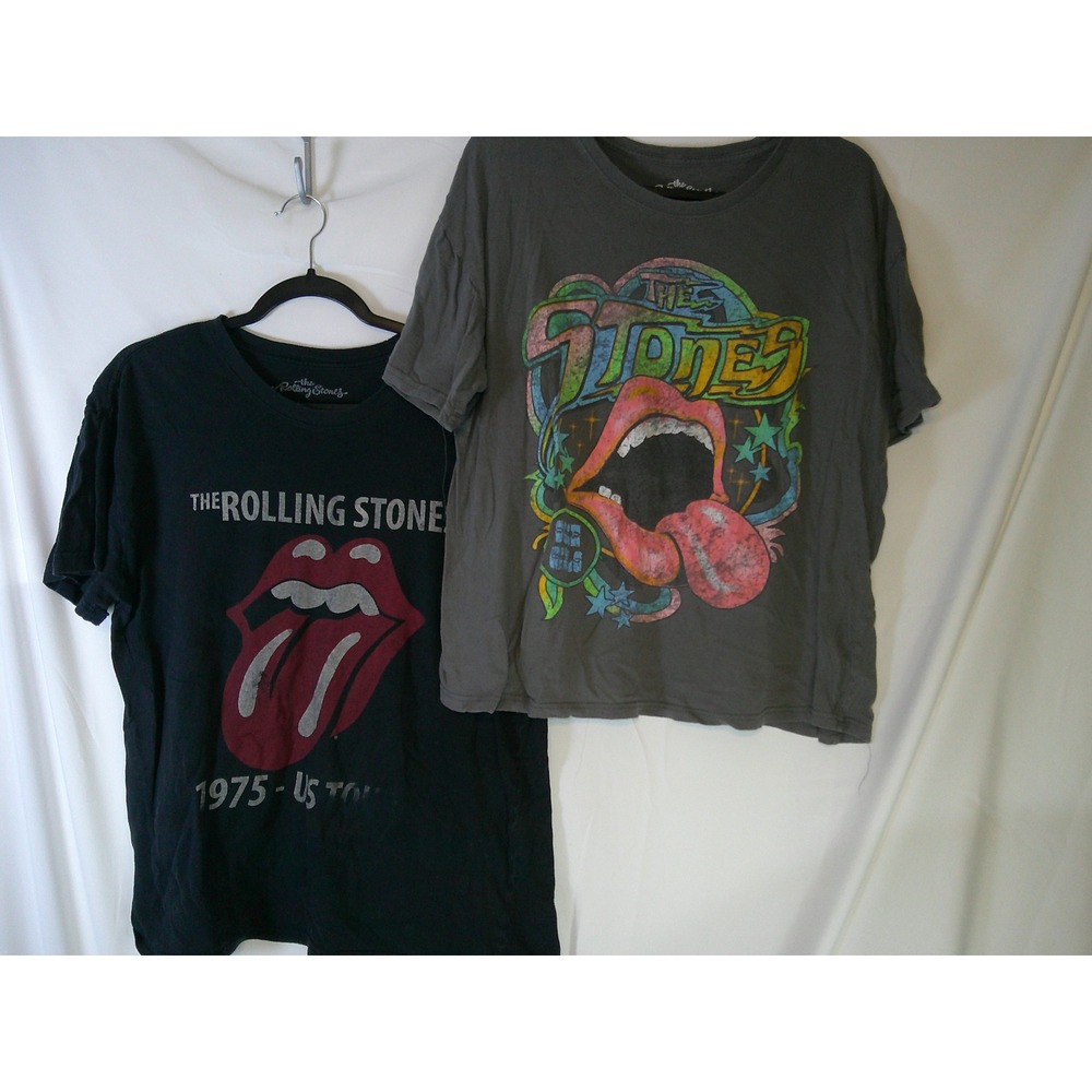 the Rolling Stones Black & Gray Short Sleeve Graphic Tee Duo